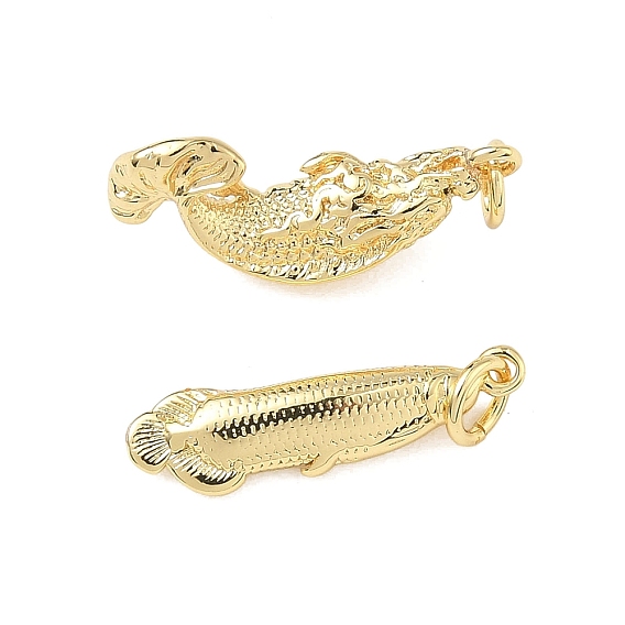 Латунные подвески, форма рыбы, без свинца и без кадмия, долговечный, стойки покрытие, с целью перехода в кольце