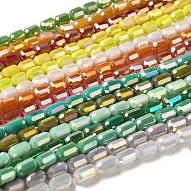 Perles en verre electroplate, facette, couleur ab , colonne