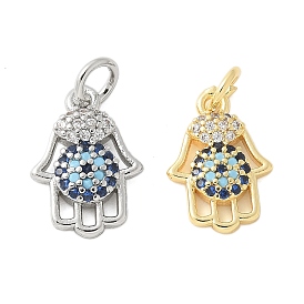 Латунные микро проложить кубического циркония прелести, без кадмия, без никеля и без свинца, hamsa hand charms, с целью перехода в кольце