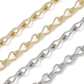 Латунные текстурированные цепочки с витыми звеньями, долговечный, стойки покрытие, без свинца и без кадмия, пайки, с катушкой