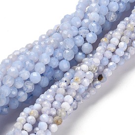 Натуральный голубой кружевной агат бисер нитей, граненые, круглые