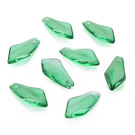 Transparent Spray Painted Glass Pendants, Petaline