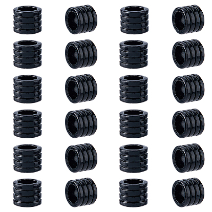 24шт. рифленые европейские бусины из нержавеющей стали, колонка