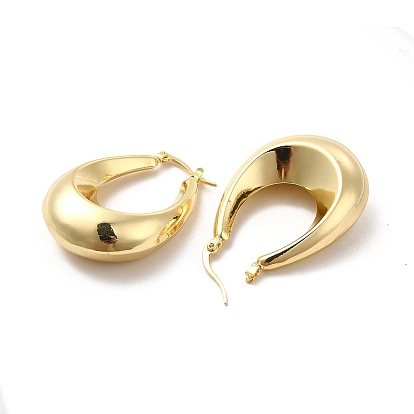 Thick Gold Teardrop Hoop Earrings