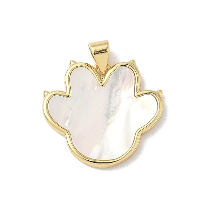 Подвески из латуни из натуральных ракушек, подвески в виде отпечатков лап с соединительными кольцами, без свинца и без кадмия, долговечный, стойки покрытие, цвет морской раковины