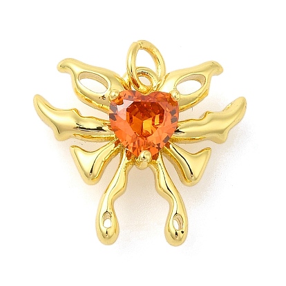 Стойка металлическая латунная микропрофилированная кубическая циркония подвески, долговечный, без свинца и без кадмия, Бабочка с сердцем