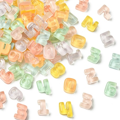 Прозрачные мини-кабошоны из смолы, случайное число и буква