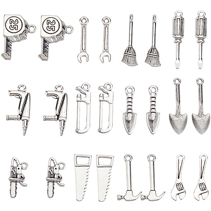 96 шт 12 стили подвески из сплава в тибетском стиле, подвески серии строительных инструментов