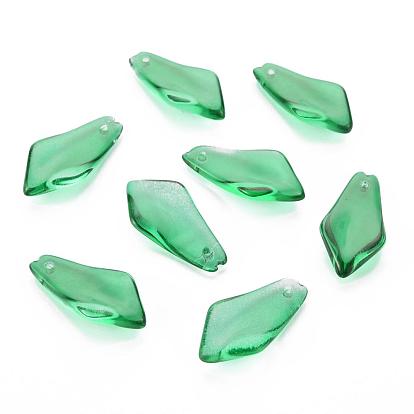 Transparent Spray Painted Glass Pendants, Petaline