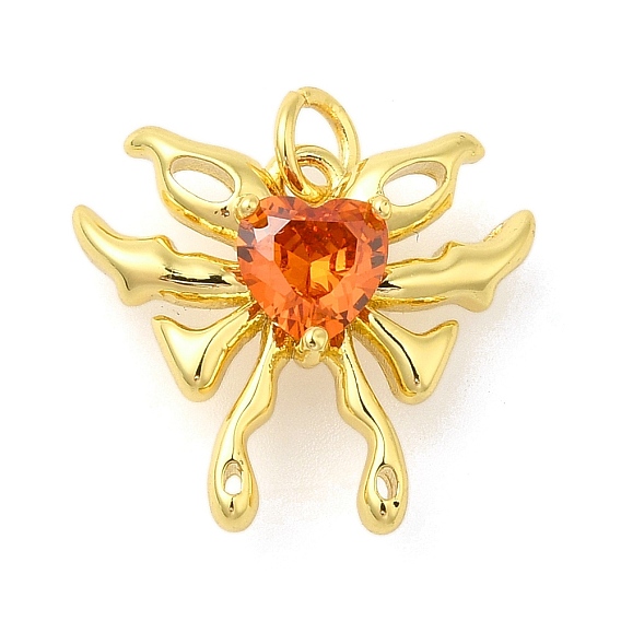 Стойка металлическая латунная микропрофилированная кубическая циркония подвески, долговечный, без свинца и без кадмия, Бабочка с сердцем