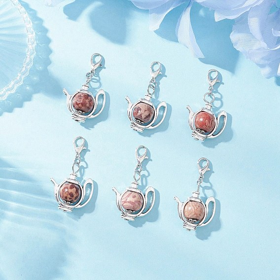 Подвесные украшения из сплава дерева для чайника, Подвески с застежками-когтями омара для украшения сумок