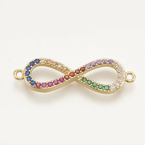 Латунные микро проложить кубических ссылки циркония, бесконечность, красочный