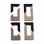 Resin & Walnut Wood Pendants, Rectangle