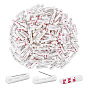 200Pcs Adhesive Plastic Back Bar Pins Brooch Findings, with Iron Pins, Rectangle