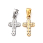 304 подвески из нержавеющей стали, с четким кубического циркония, крест прелести, ионное покрытие (ip)