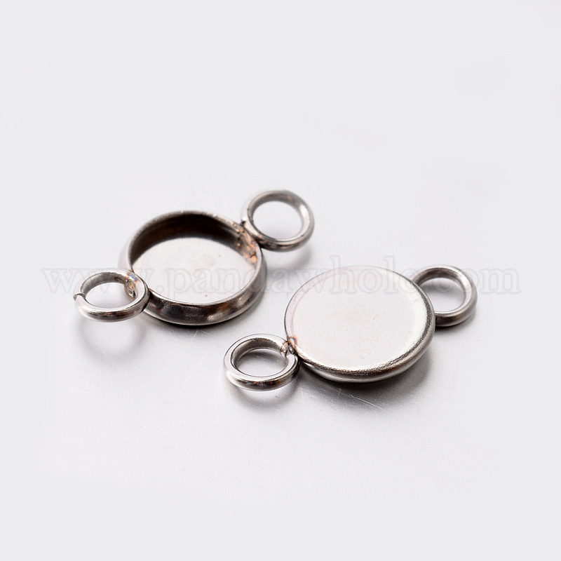 China Factory Flat Round 304 Stainless Steel Cabochon Connector ...