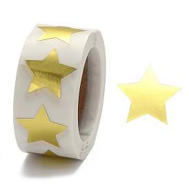 Etiquetas de papel adhesivo de papel metálico en forma de estrella, etiquetas de sello de forma de estrella de papel grabable, suministros para maestros
