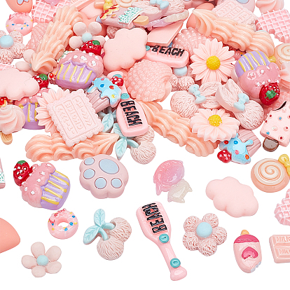 92Pcs 23 Style Resin Cabochons, Mixed Shapes