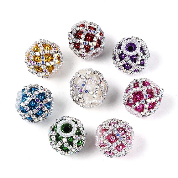 Акриловые и АБС-бусины с имитацией жемчуга, с железной цепочкой со стразами, для изготовления бисерных ручек