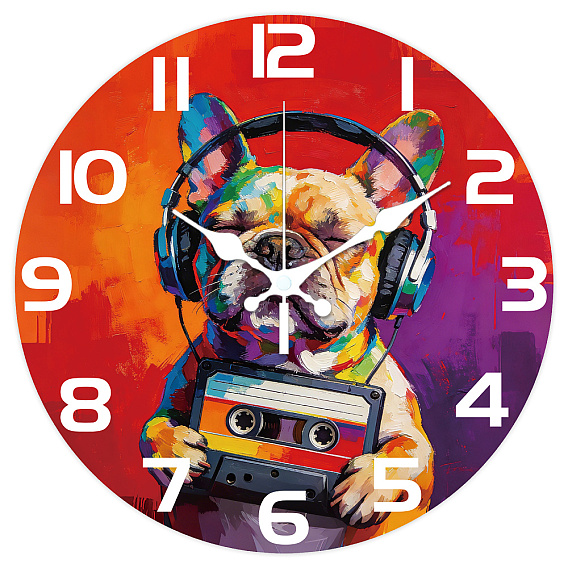 Настенные часы с принтом из мдф, для дома гостиная спальня украшение, плоско-круглые