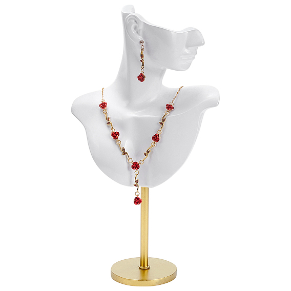 Подставки для ювелирных изделий, серьги, боковая часть тела из смолы, в форме бюста, с металлическим основанием, для серег и ожерелий, золотые