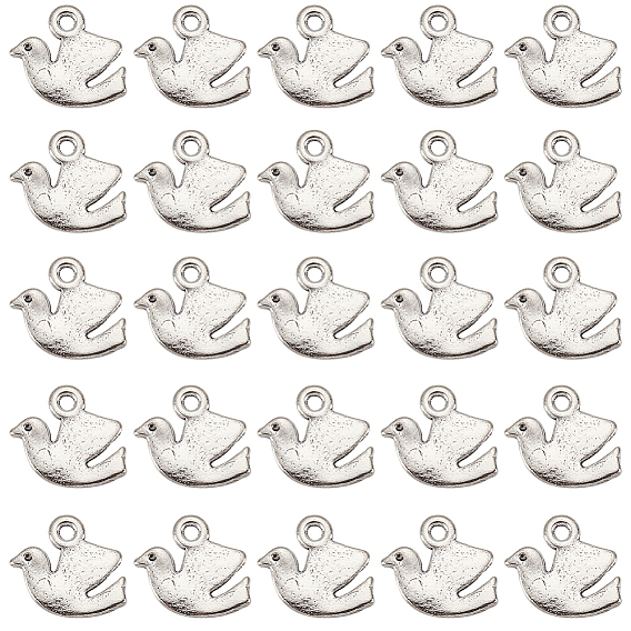 100 шт. Подвески из сплава в тибетском стиле, голубь мира