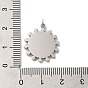 304 Stainless Steel Pendant Cabochon Settings, Flower Charm