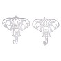201 Stainless Steel Filigree Pendants, Etched Metal Embellishments, Elephant