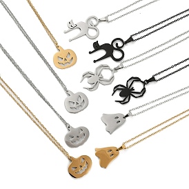 Halloween Series 202 Stainless Steel Cable Chain Pendant Necklaces