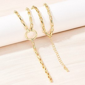 Латунные цепочки-коробки и лариаты, с круглыми кольцами, долговечный, стойки покрытие, без свинца и без кадмия