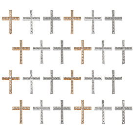 24шт 3 цветной сплав подвески со стразами, крестик