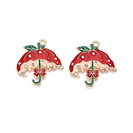 Стойки обшивки сплава эмали подвески, со стразами, без кадмия, без никеля и без свинца, золотой свет, зонт шарм