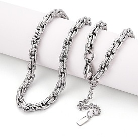 6мм 304 ожерелья из текстурированной нержавеющей стали в виде веревочной цепочки для мужчин