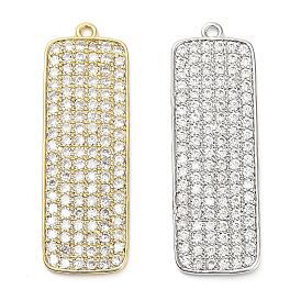 Латунные микро проложить кубического циркония подвески, прямоугольные, стойки покрытие, долговечный, без свинца и без кадмия