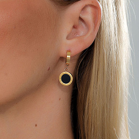 Изысканные римские цифры 201 серьги-кольца из нержавеющей стали