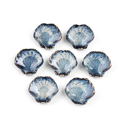 Фарфоровые бусины ручной работы, фантазии античного стекла фарфора, формы раковины