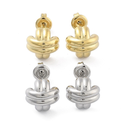 304 Stainless Steel Arch Stud Earrings, Cross