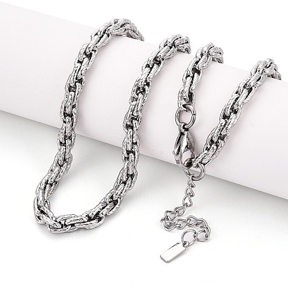 6мм 304 ожерелья из текстурированной нержавеющей стали в виде веревочной цепочки для мужчин