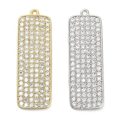 Латунные микро проложить кубического циркония подвески, прямоугольные, стойки покрытие, долговечный, без свинца и без кадмия