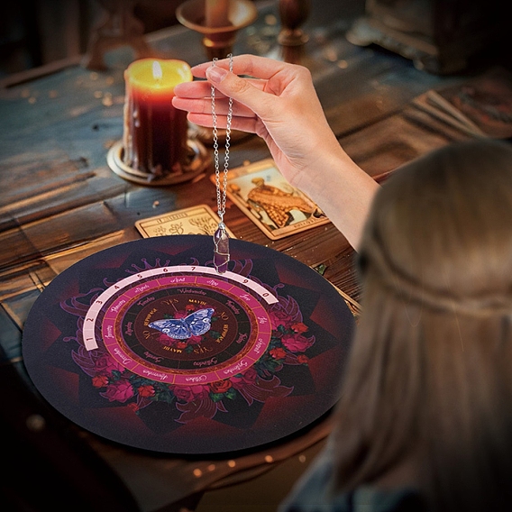 Плоские круглые резиновые маятниковые алтарные коврики, бабочка 12 созвездие резиновая подложка для гадания, коврик для мыши