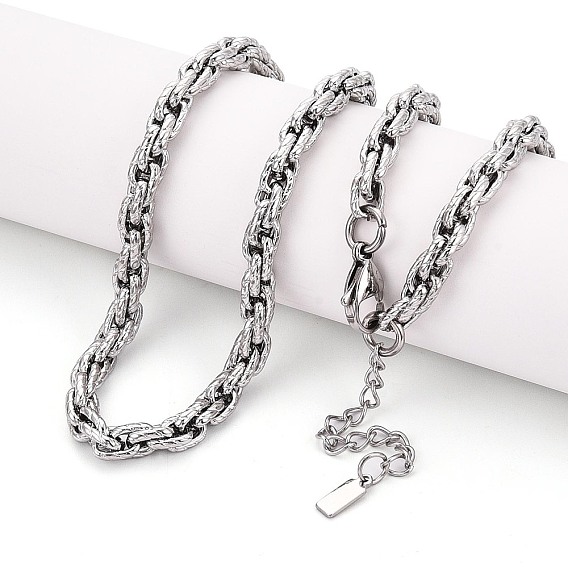 6мм 304 ожерелья из текстурированной нержавеющей стали в виде веревочной цепочки для мужчин