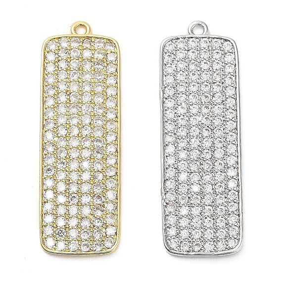 Латунные микро проложить кубического циркония подвески, прямоугольные, стойки покрытие, долговечный, без свинца и без кадмия