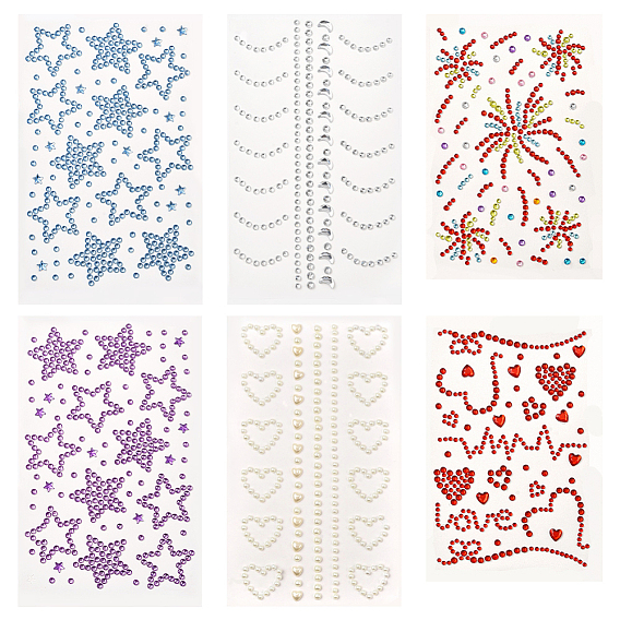 6 наклейки для аквагрима из смолы, терилена и акрила