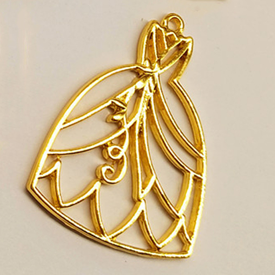 Подвесные подвески из сплава, для diy уф смолы, эпоксидная смола, Прессованные цветочные украшения, без кадмия и без свинца, платье принцессы