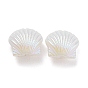 ABS Plastic Imitation Pearl Bead, Iridescent, Shell Shape