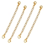 304 Stainless Steel Chain Extender, with Curb Chains and Lobster Claw Clasps