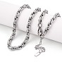 6мм 304 ожерелья из текстурированной нержавеющей стали в виде веревочной цепочки для мужчин
