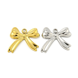 Ion Plating(IP) 304 Stainless Steel Pendants, Bowknot Charm