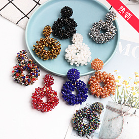 Ethnic Style Beaded Earrings - Handmade Dangle Drops in 9 Colors