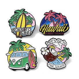 Summer Vacation Series Alloy Enamel Pin Brooch, for Backpack Clothes